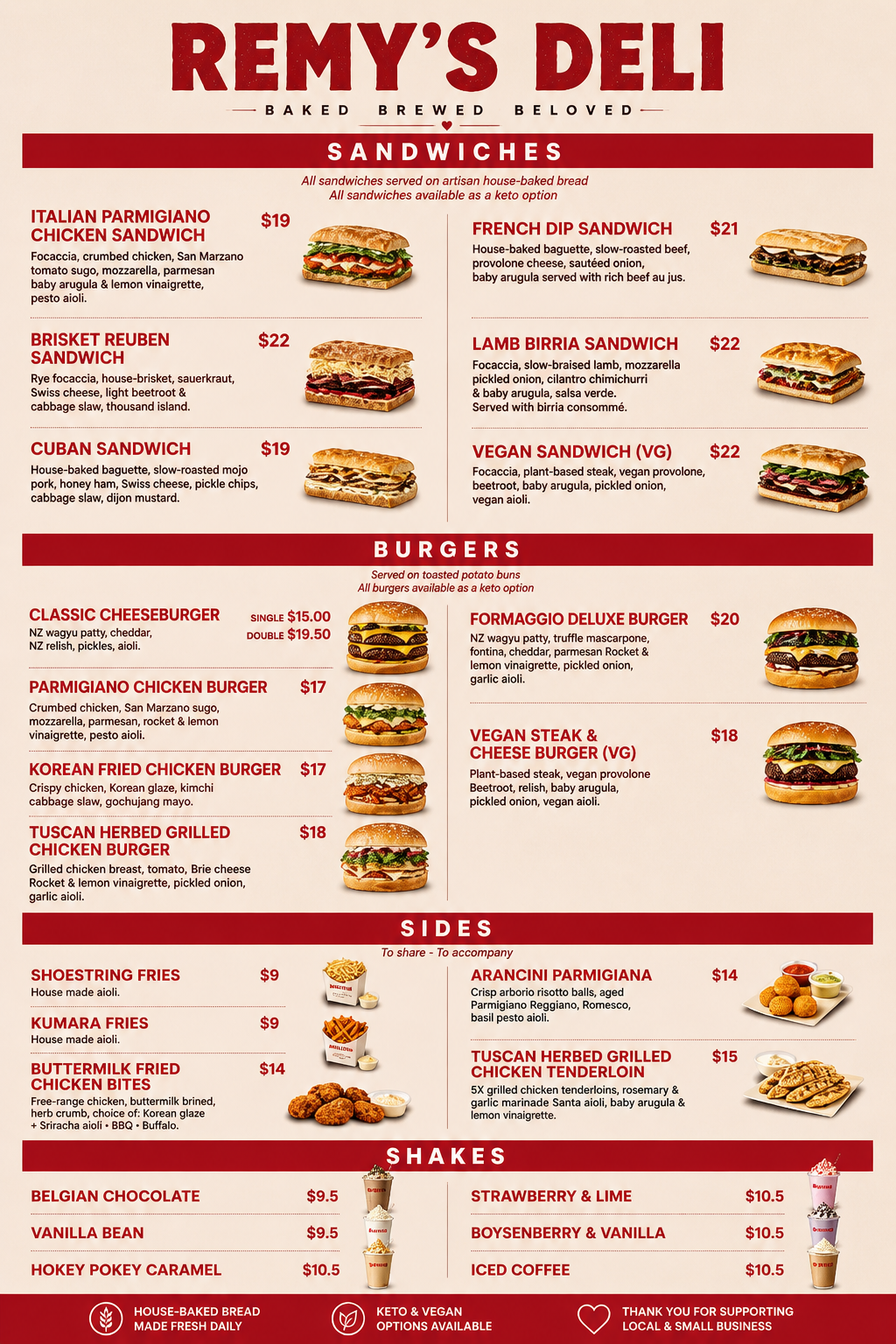 Remys Deli Menu